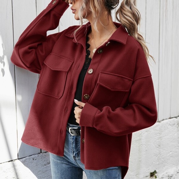 Cozy Cream Boyfriend fit oversized shacket jacket - Picture 9 of 11